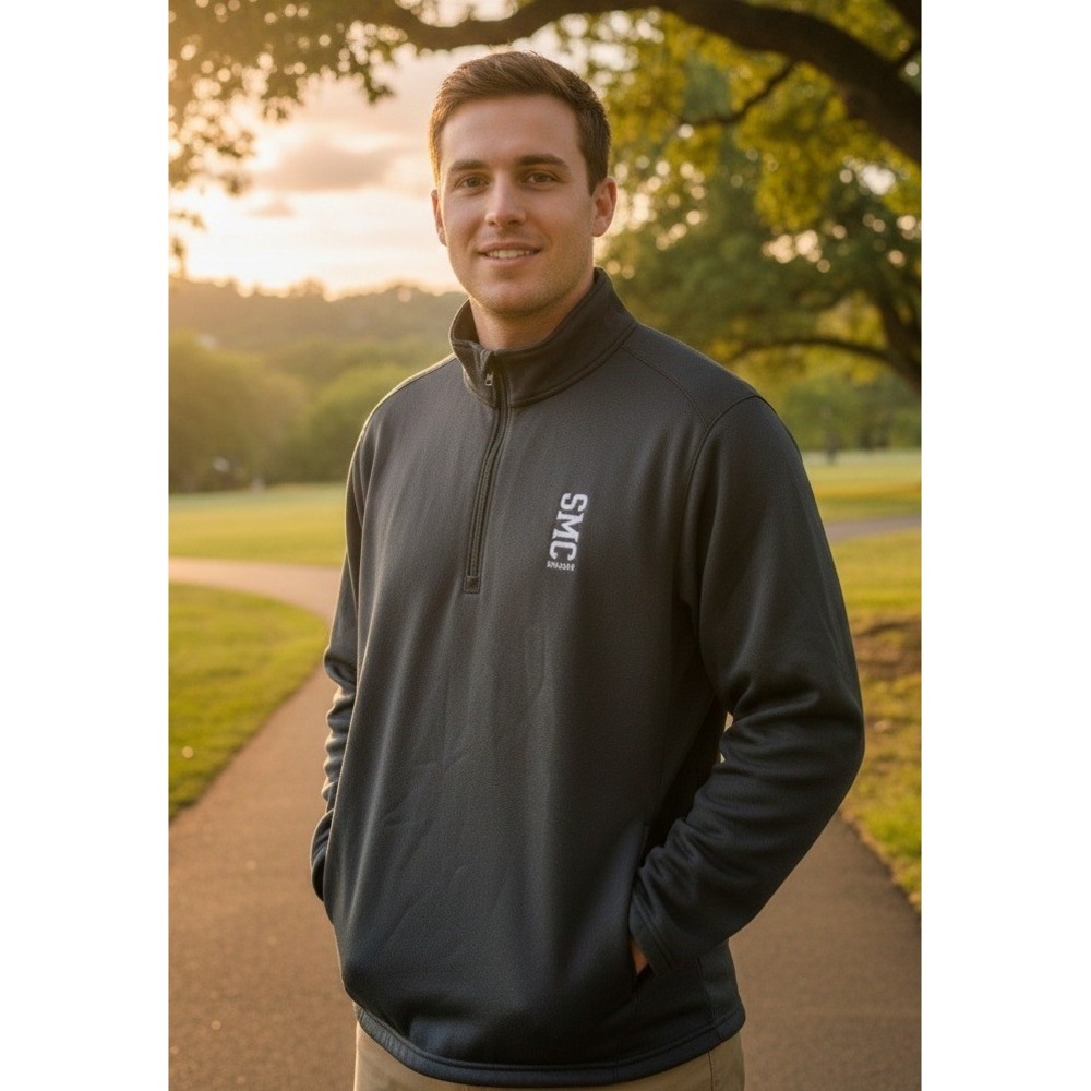 Under Armour 1/4 Zip Jacket Men's Fleece Lined Size M Black SMCI Knights Golf